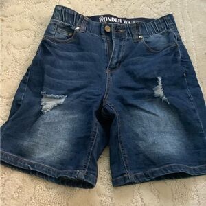 Dark Blue Woman Jean Shorts